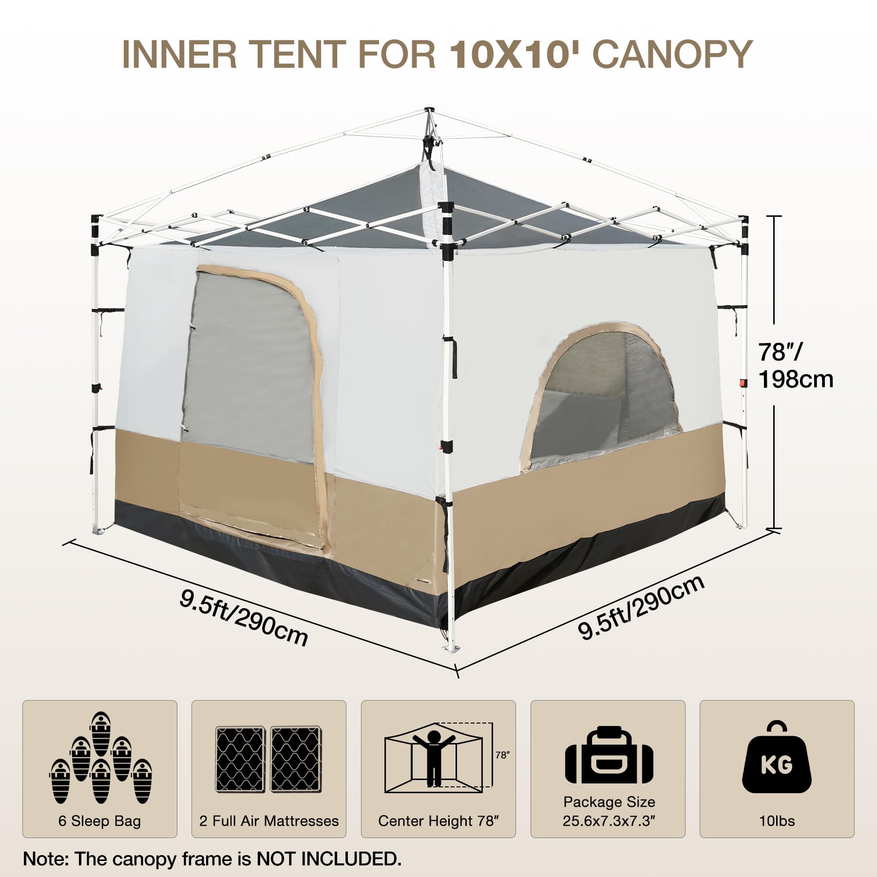 RedCAMP canopy-conversion-10x20-porch highlights extra porch area for added space.