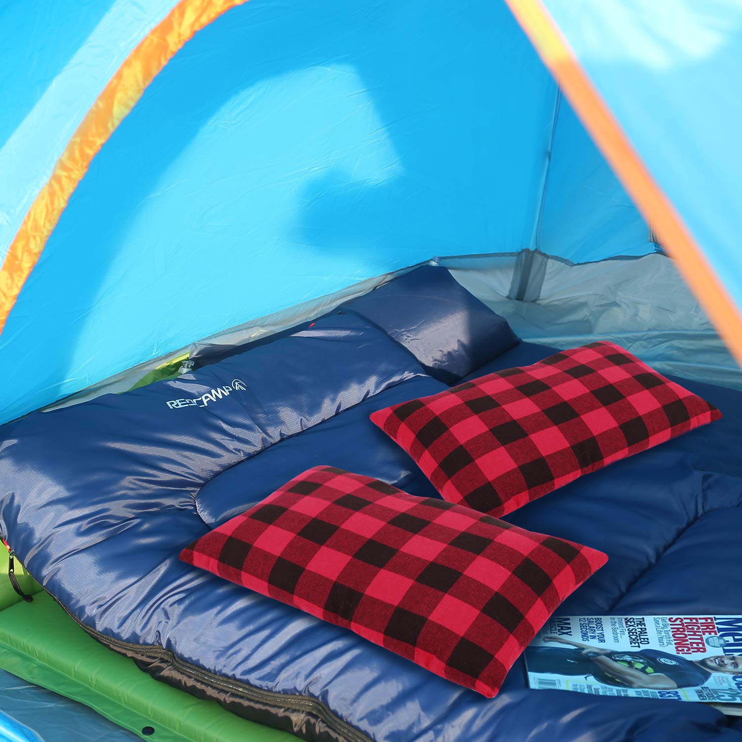 Redcamp pillow complements sleeping bag and back pad setups