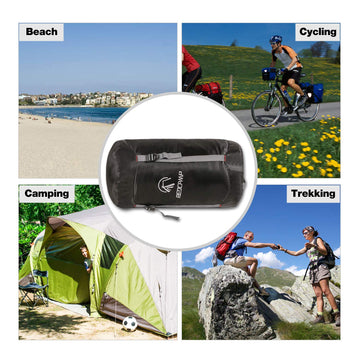 Bottom handle shown on REDCAMP compression sack for easy carrying on hikes