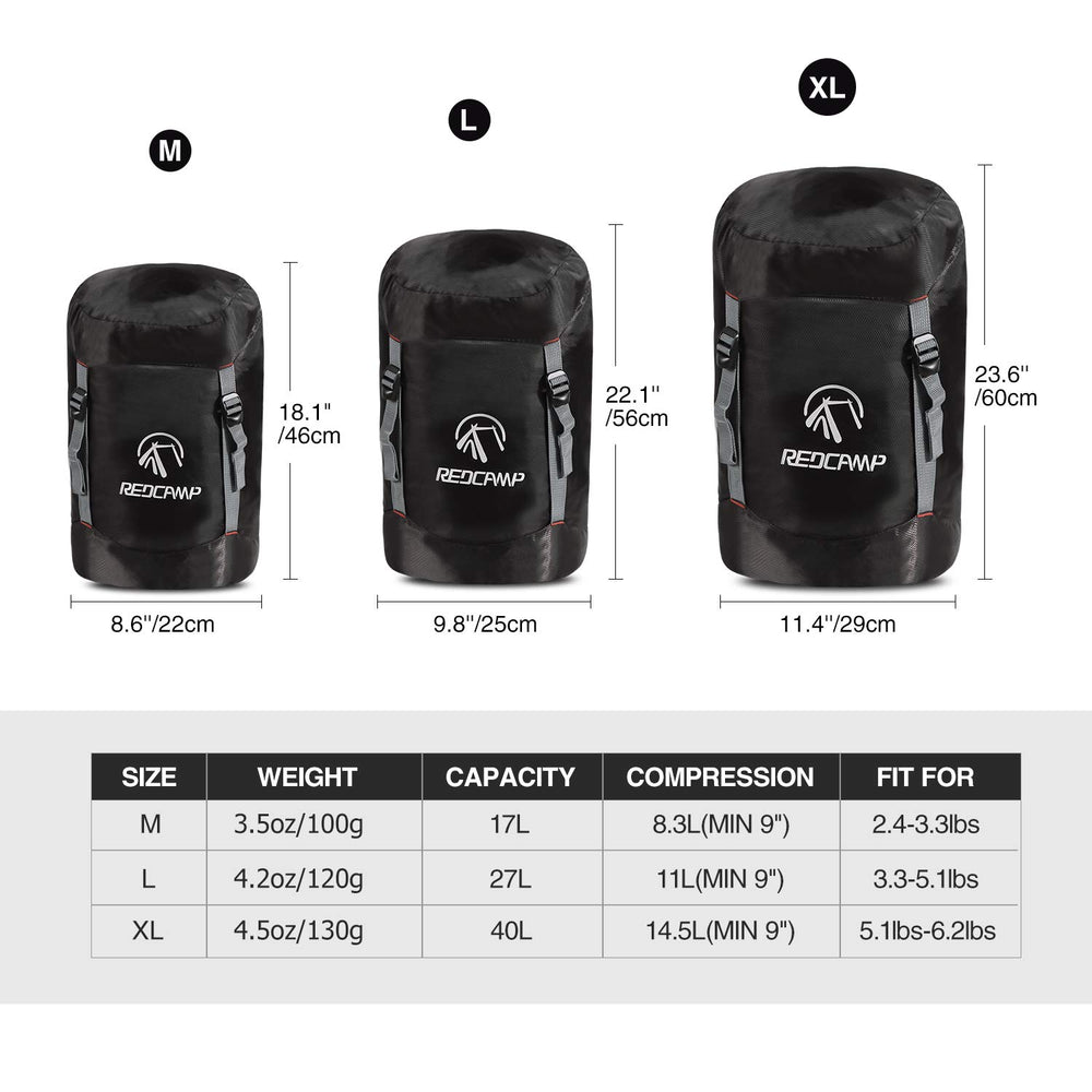 Clothes organization with REDCAMP compression sack storing clothes, blankets, and sleeping bags