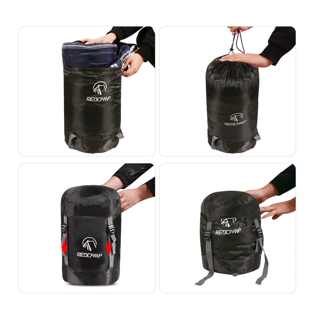 Durable 210T material visible on REDCAMP compression sack protects gear