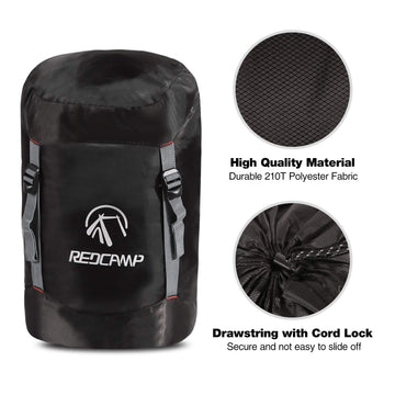 40L capacity with pillows and hats in REDCAMP compression sack for backpacking