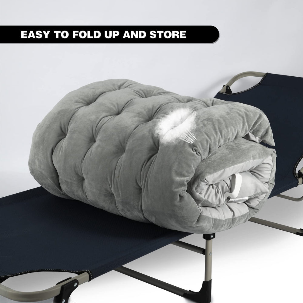 REDCAMP corduroy-top cot pad adds cozy support for camping nights