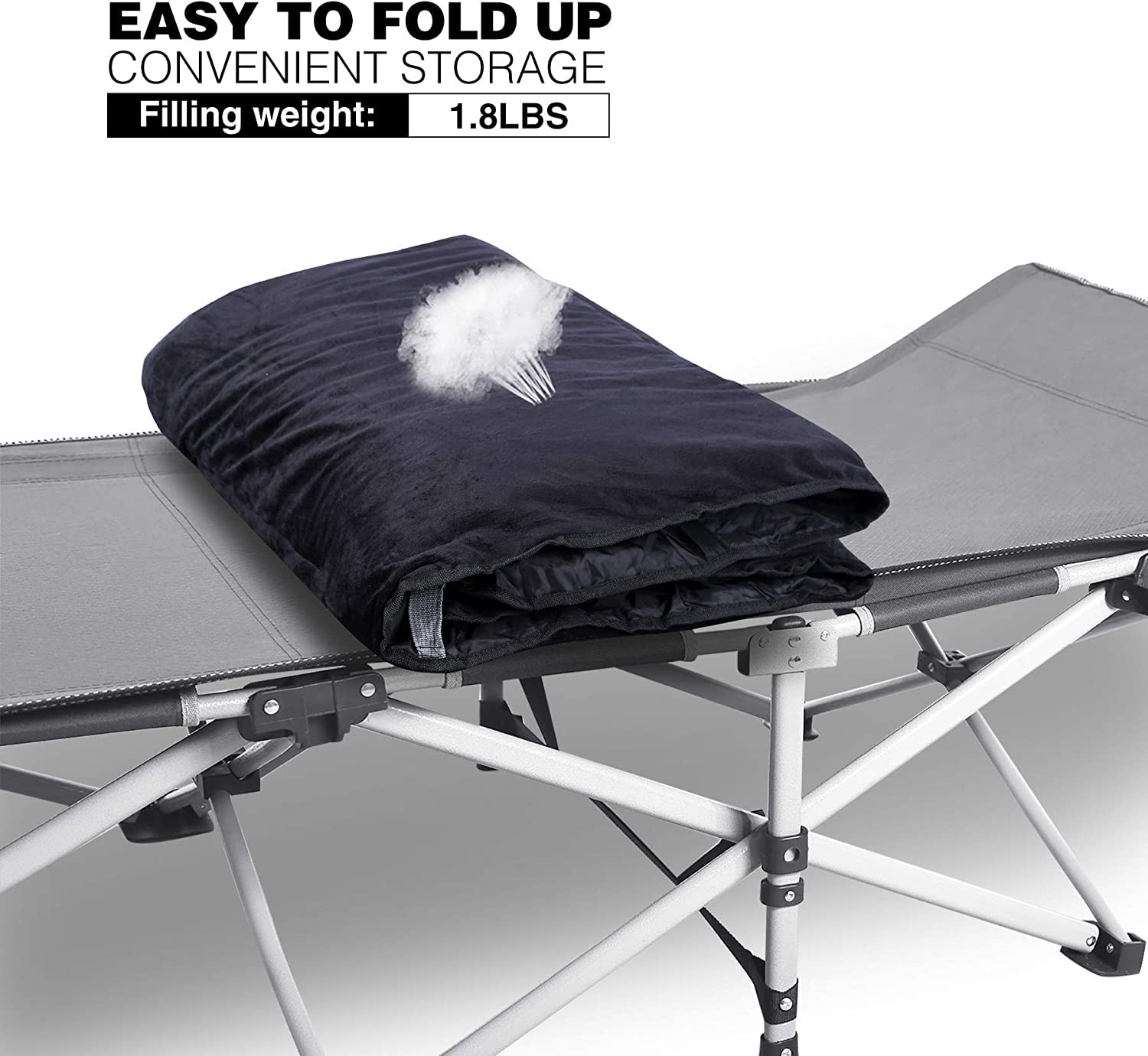Redcamp cot pad lightweight at about 4 pounds for backpacking and travel