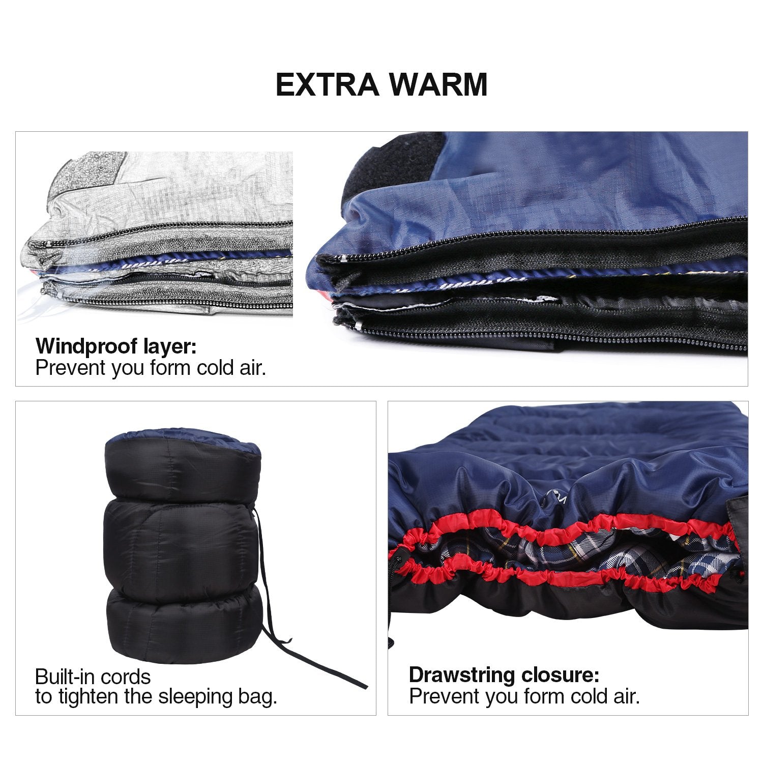 REDCAMP bag shown for 41F/5C warmth in cool night scene