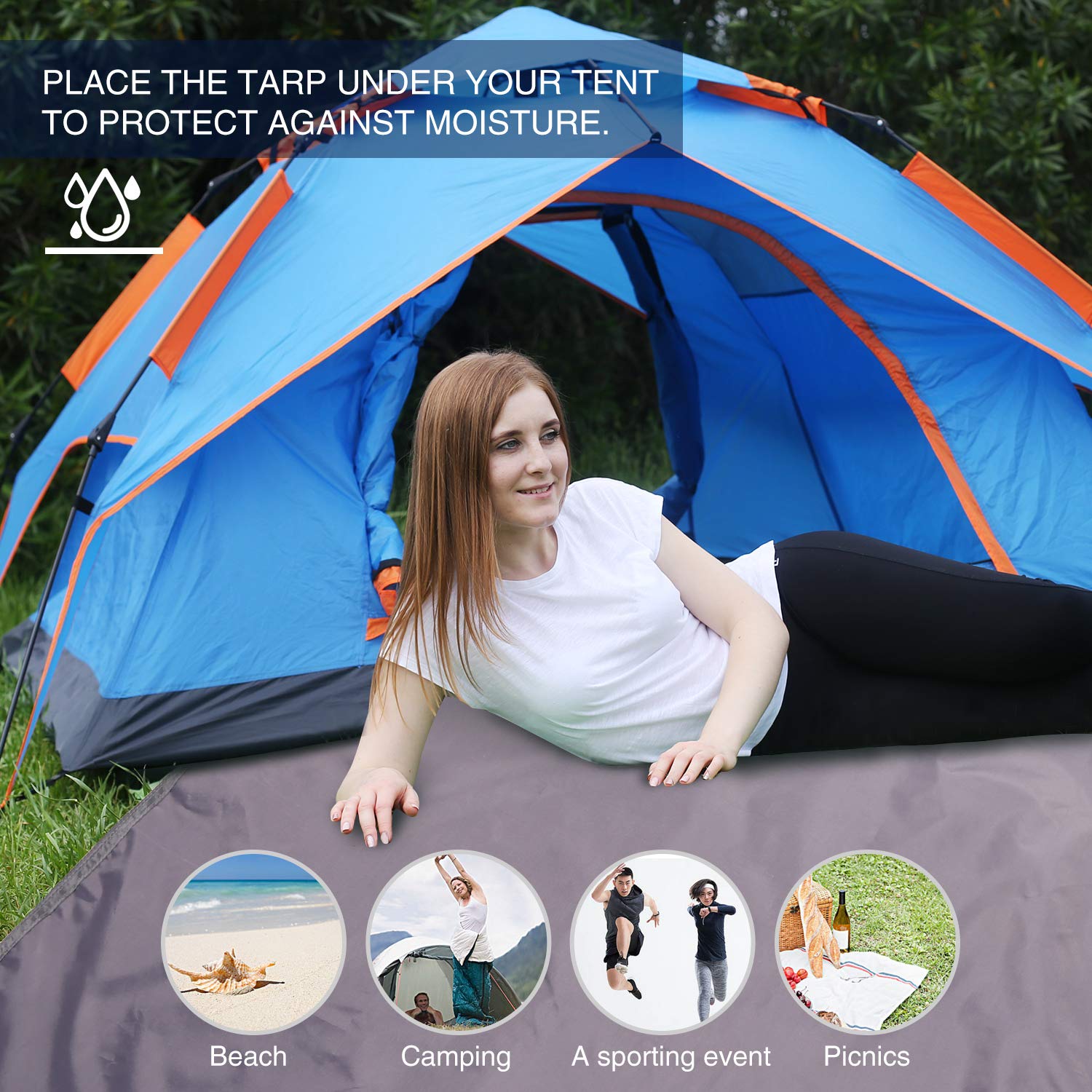 REDCAMP tarp with drawstring pouch for convenient transport