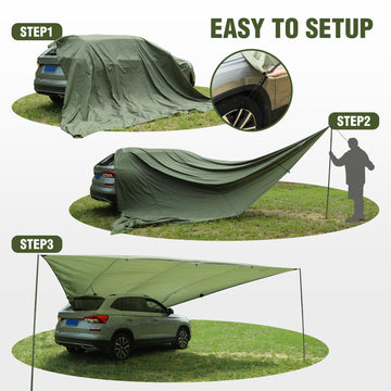 REDCAMP dual-pole A-frame without vehicle stands freely.
