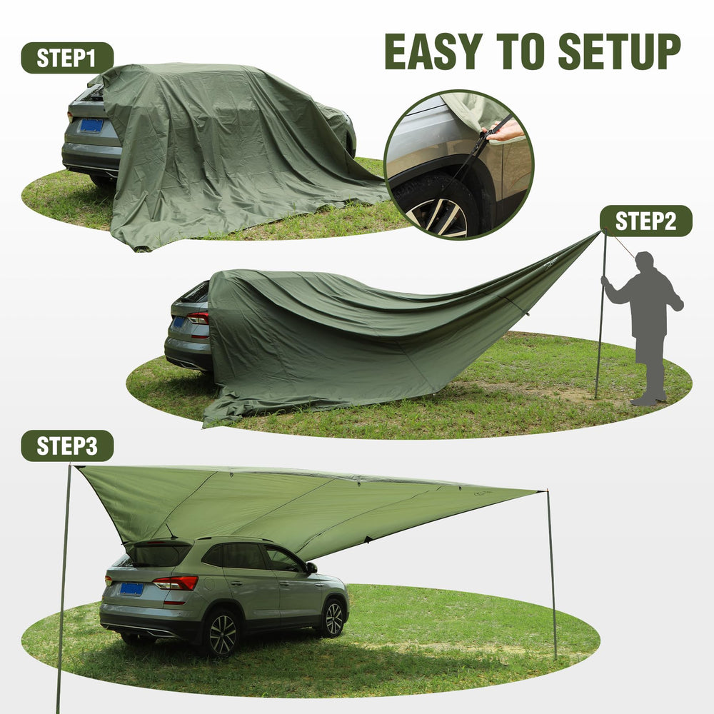 REDCAMP dual-pole A-frame without vehicle stands freely.