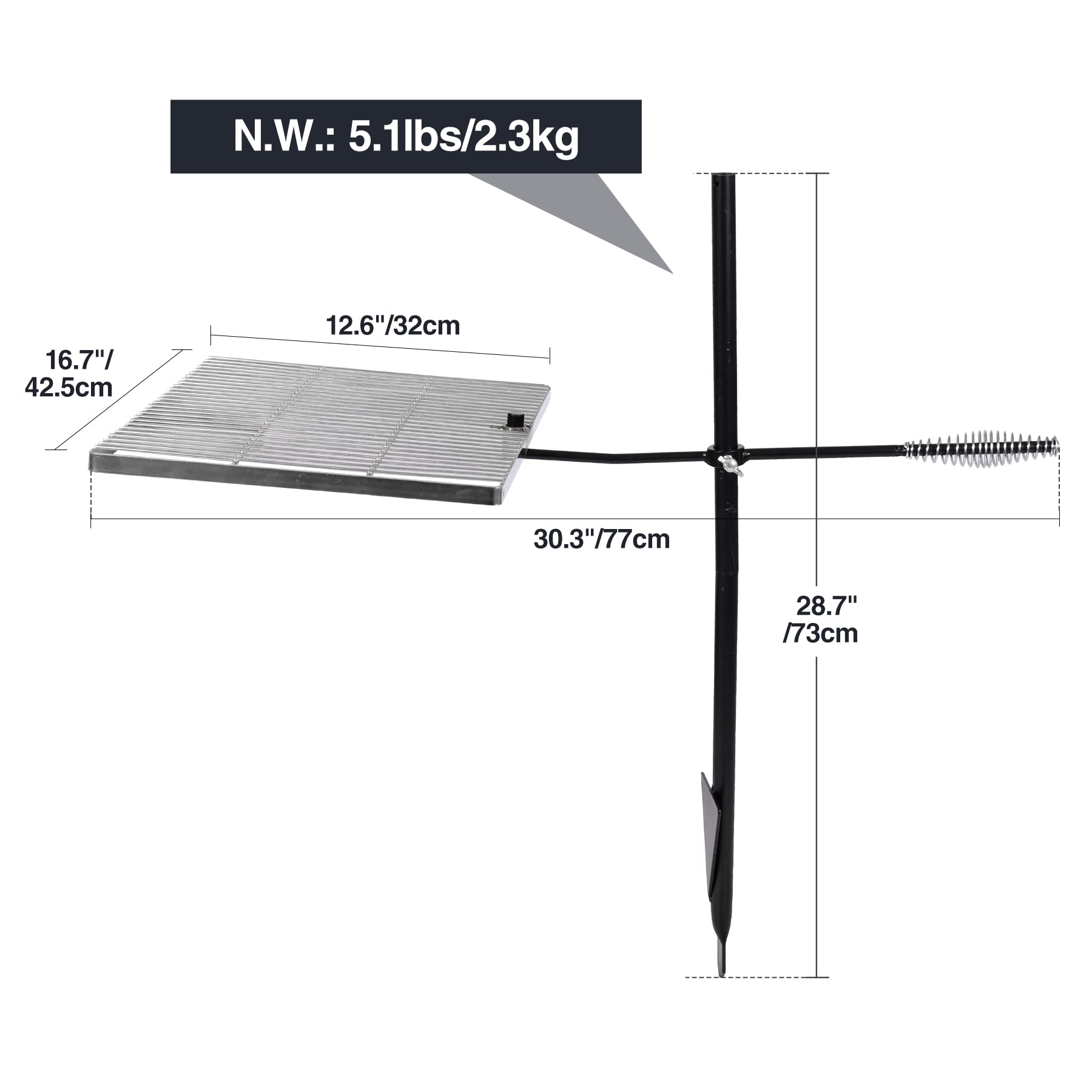 REDCAMP grill edge detail in 201 stainless steel for easy cleaning