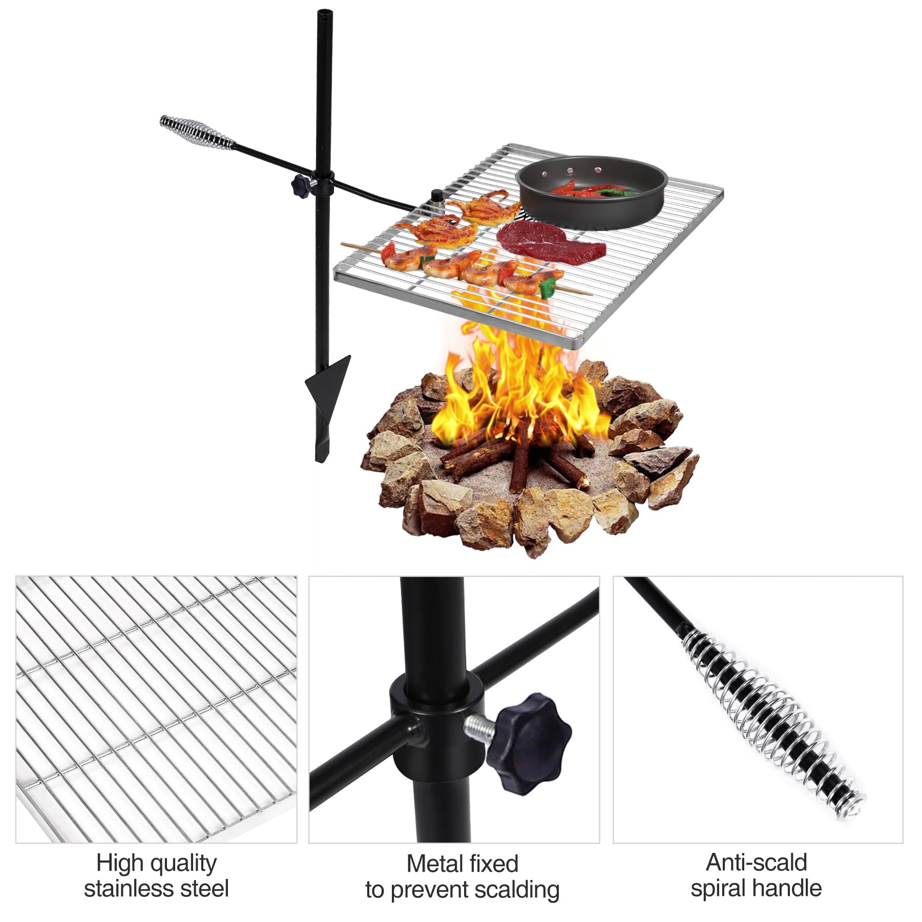 REDCAMP folded packable grill fits compactly for travel
