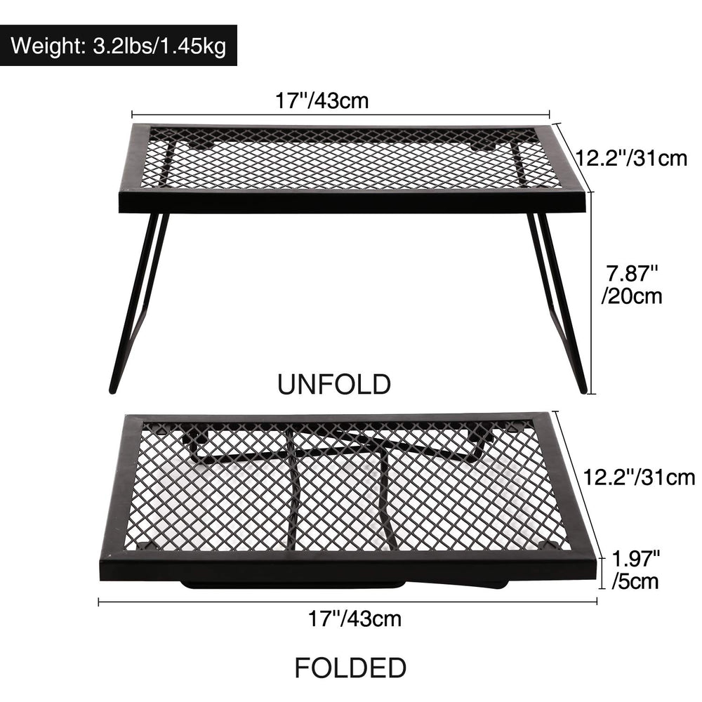 REDCAMP folding campfire grill folded compact for easy transport and storage