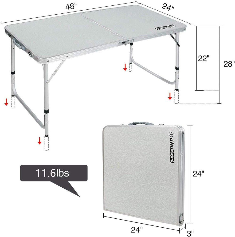 REDCAMP folding-table-carry-handle: easy transport between car and campsite