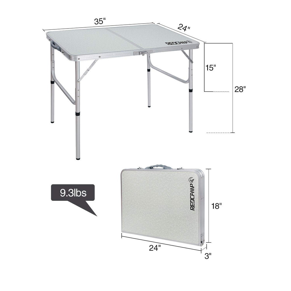 REDCAMP folding camping table folded-compact for easy transport and storage