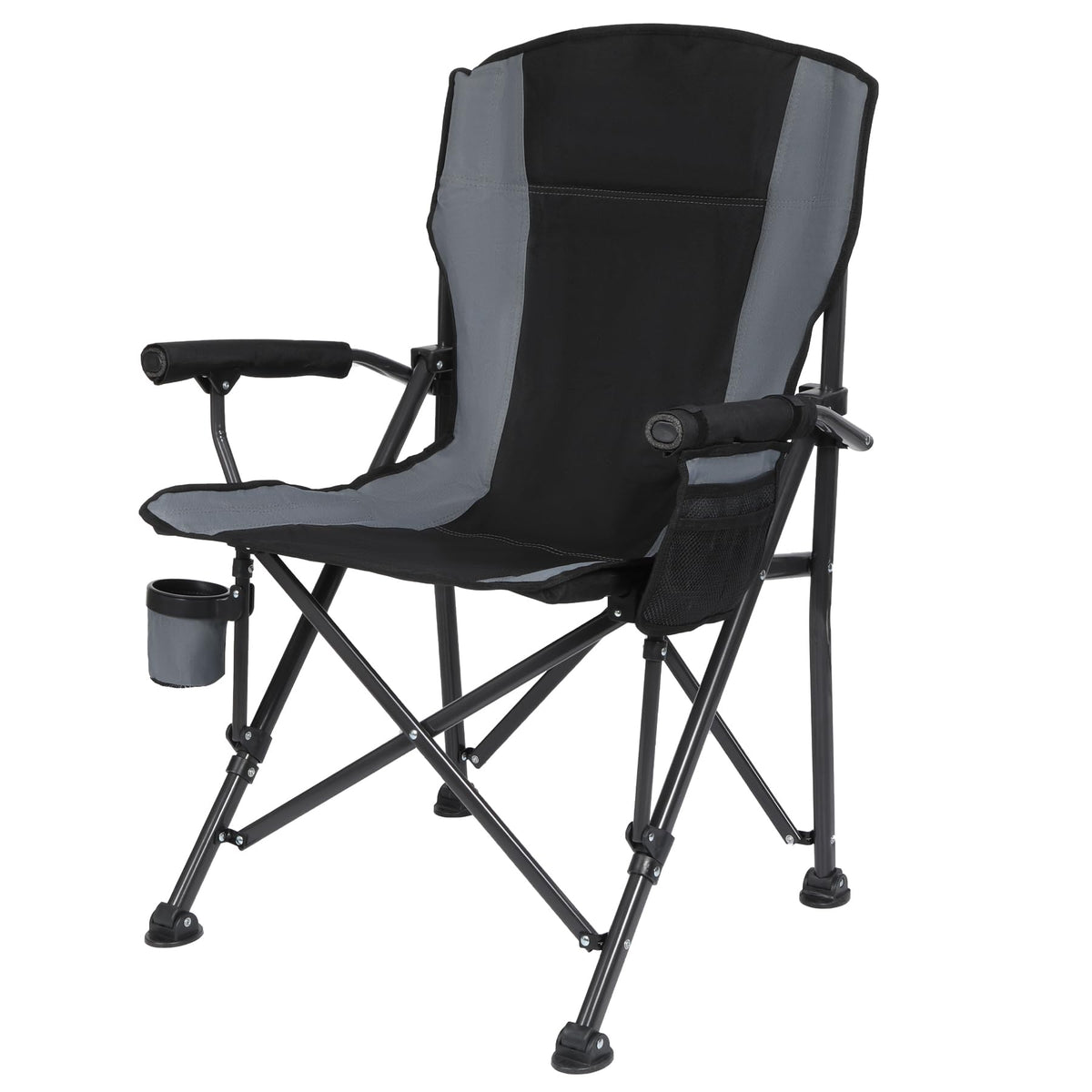 REDCAMP high-back folding chair demonstrates all-day comfort for outdoor seating.