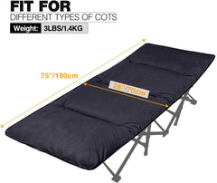 Redcamp velvet cot pad setup demonstrates easy placement on a cot outdoors