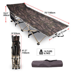 REDCAMP camouflage pattern cot, blends into outdoor environments for hunting and camping