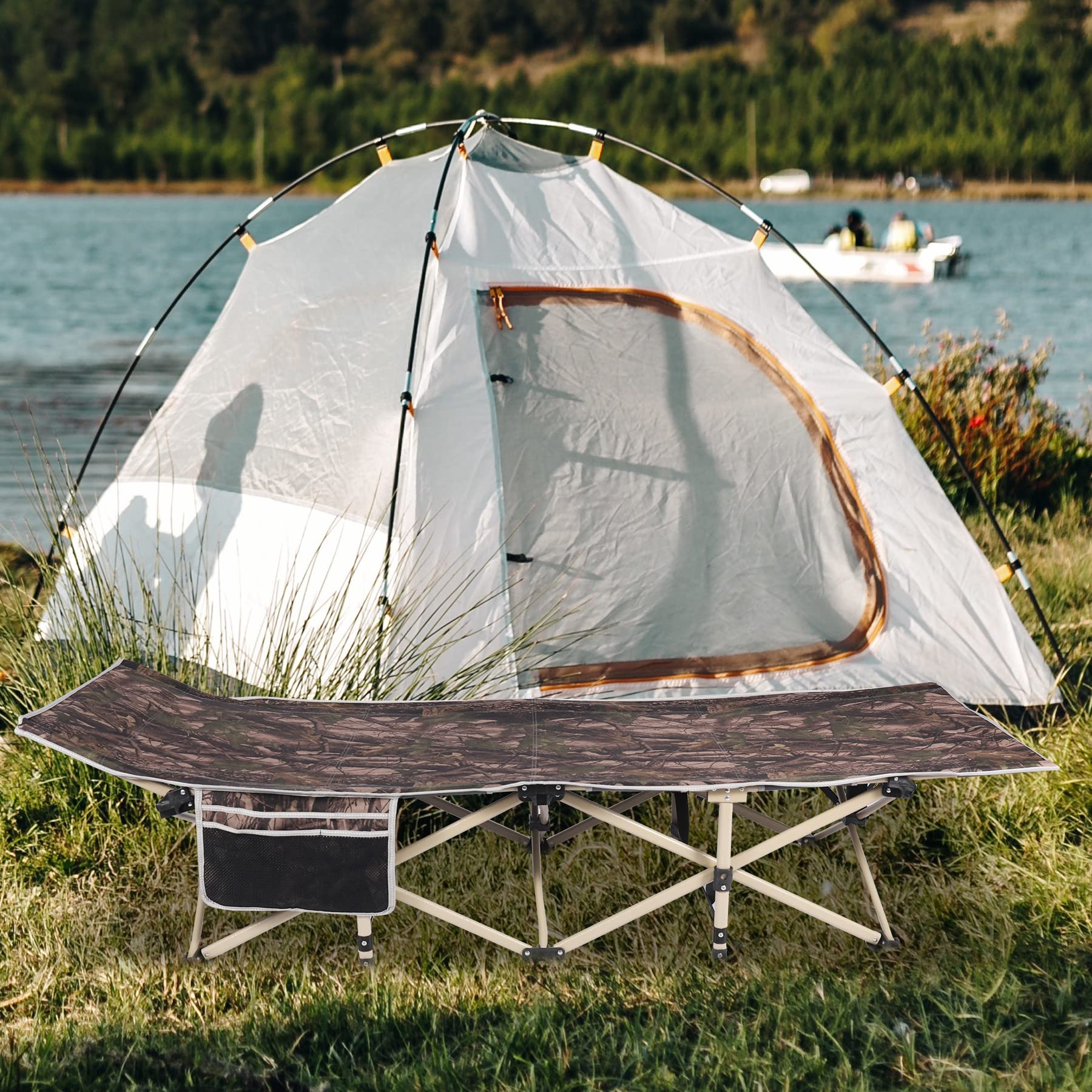 REDCAMP cot outdoors, quick setup for camping and hunting trips