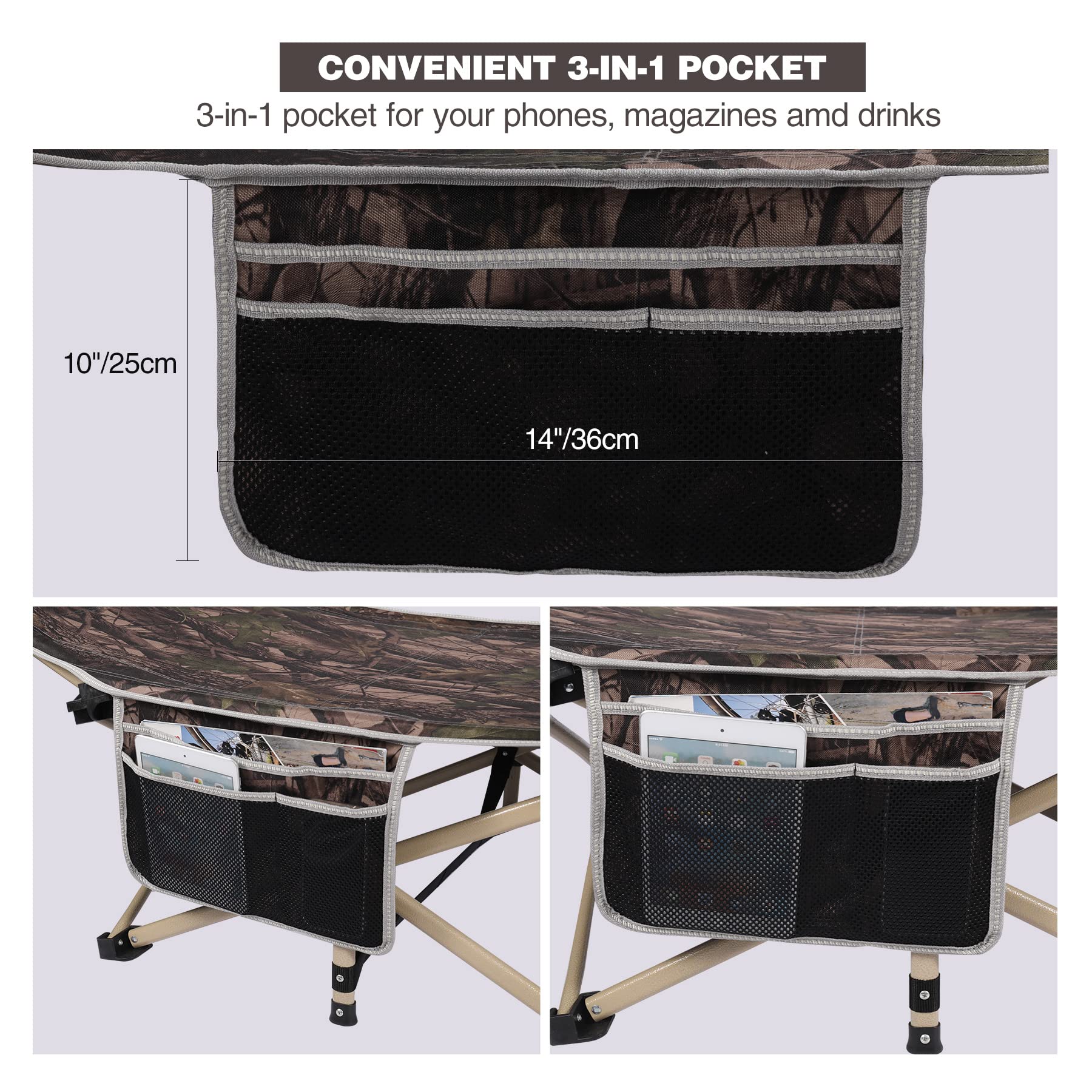 REDCAMP cot packed size, easy-to-carry 41x9x6.7 inch bag