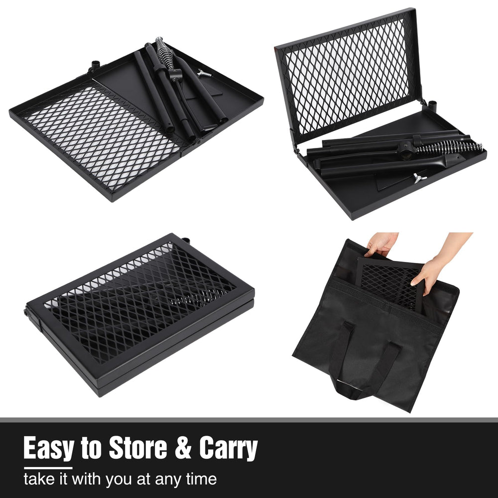 REDCAMP grill dimensions 17x12x32-6 inches when unfolded.