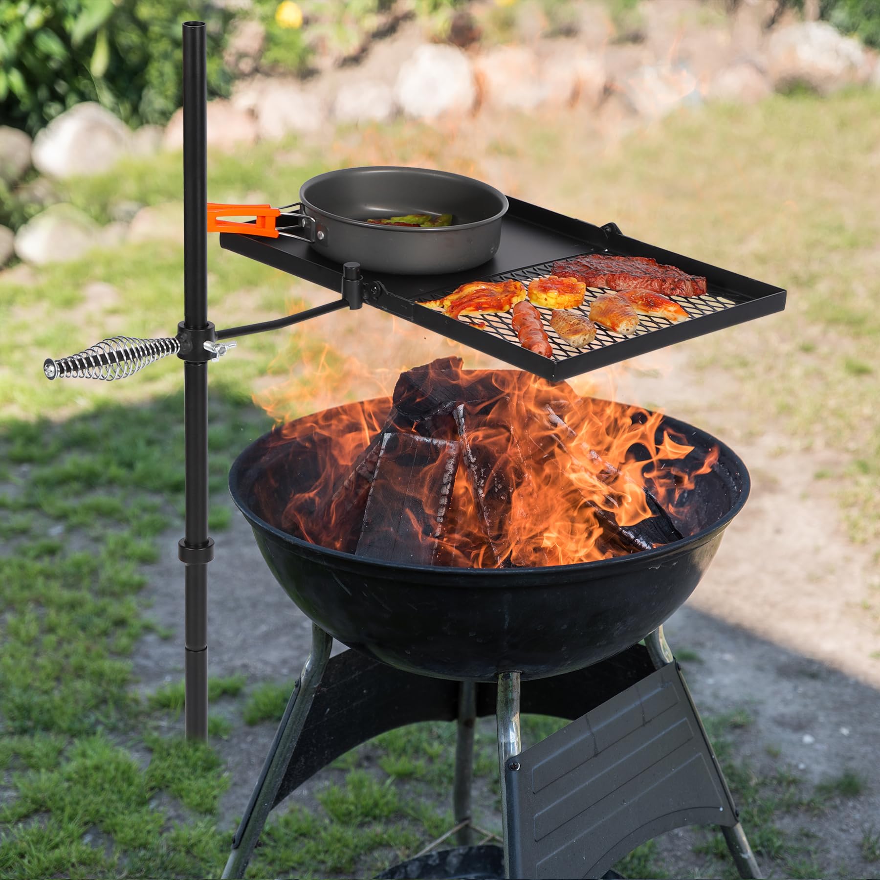 REDCAMP grill heavy-duty iron construction for rugged outdoor use.