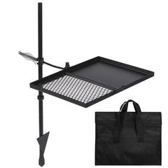 REDCAMP Folding Swivel Campfire Grill unfolds for easy setup and outdoor cooking.