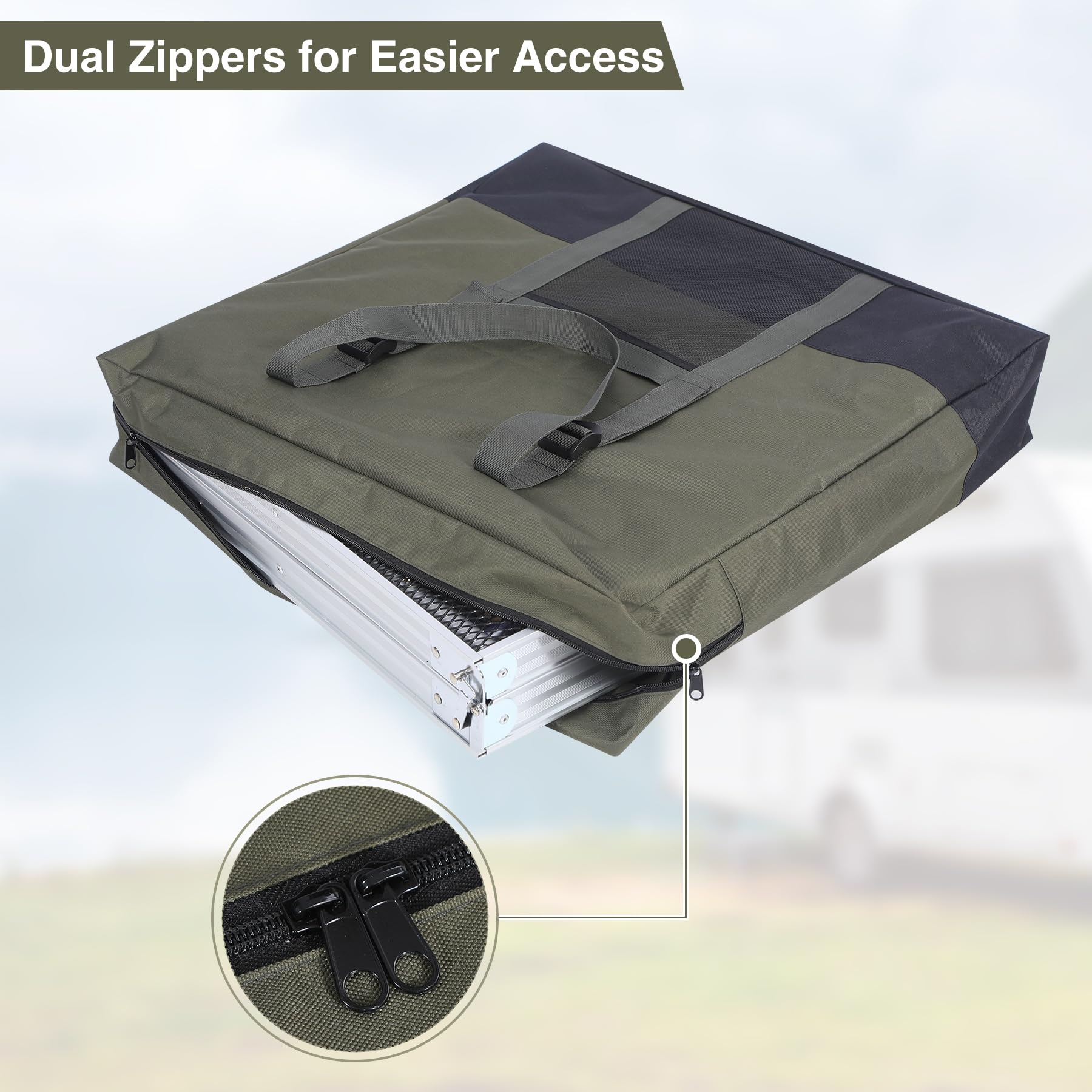 REDCAMP bag open shows space for up to 4 ft table