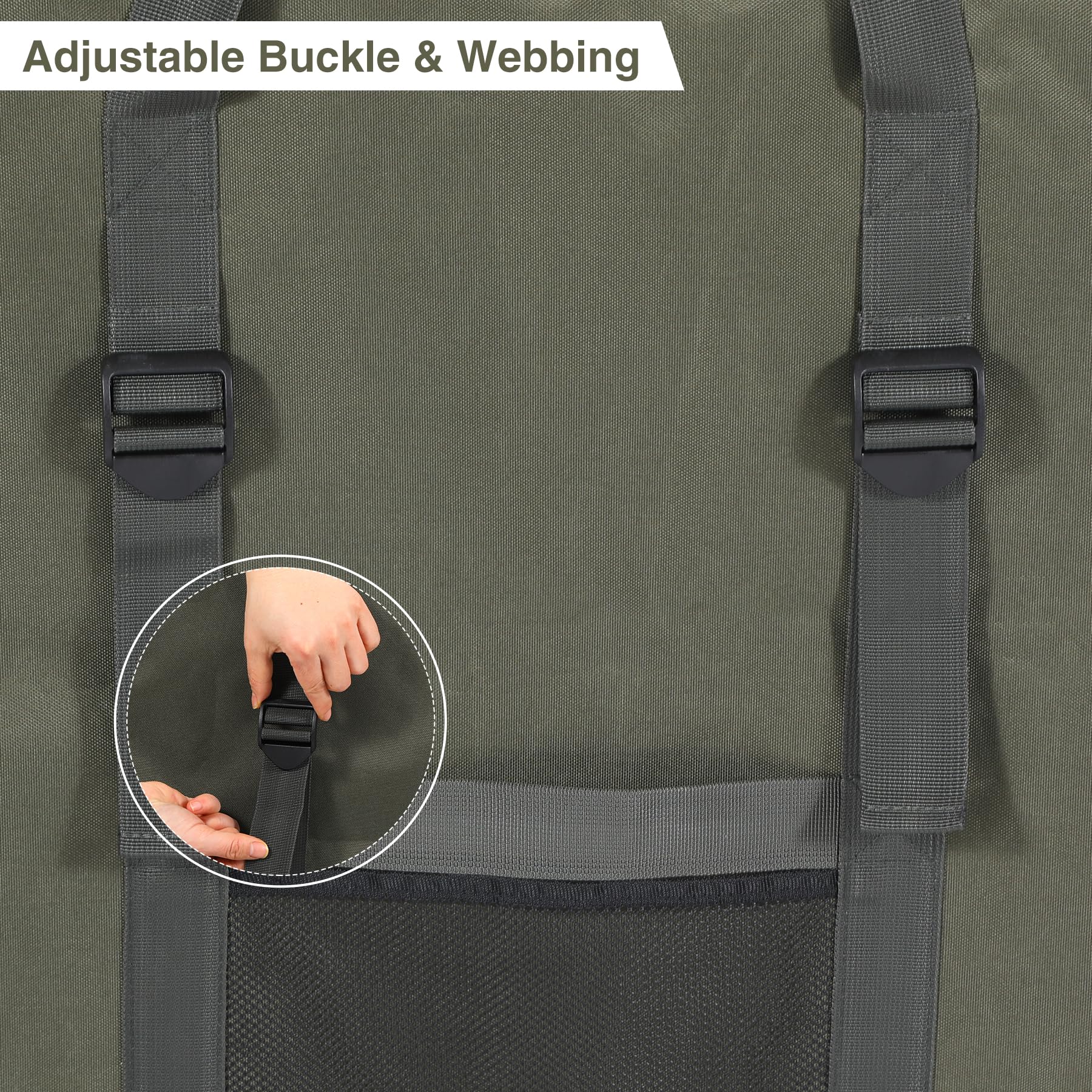 REDCAMP bag dual zippers for smooth access