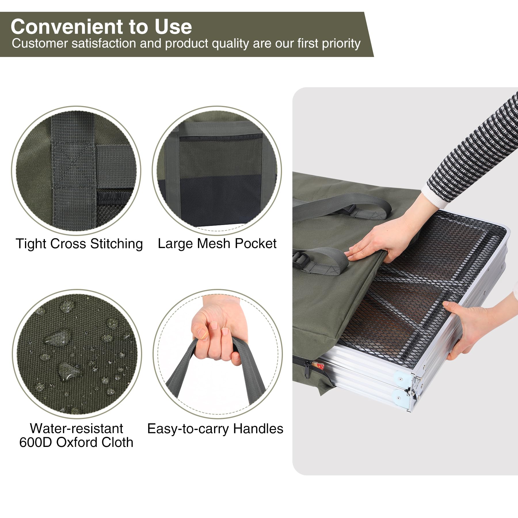 REDCAMP bag inner PVC lining adds water resistance