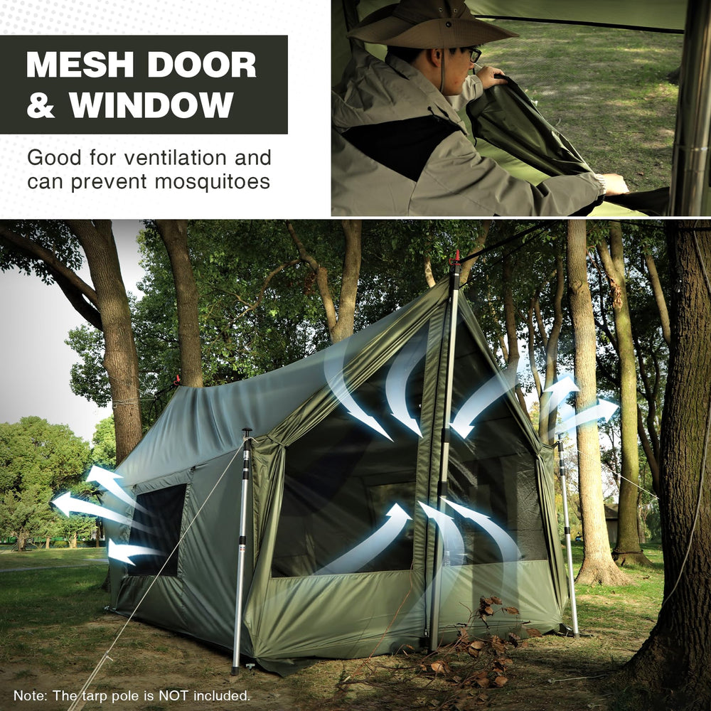 REDCAMP windproof walls help maintain warmth in breezy conditions.