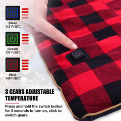 Three heat settings on the REDCAMP pad tailor comfort for outdoor use
