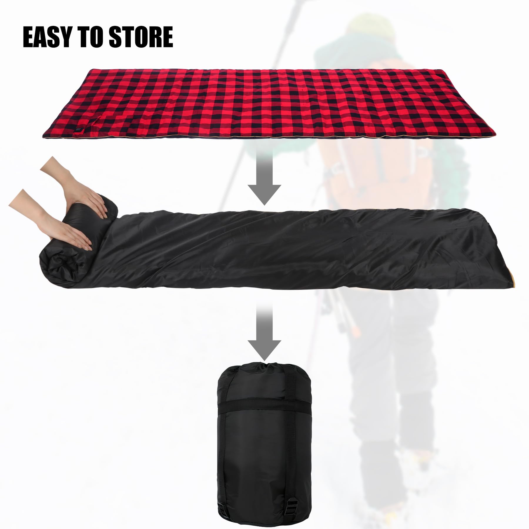 Lightweight REDCAMP heated pad travels easily for backpacking and camping