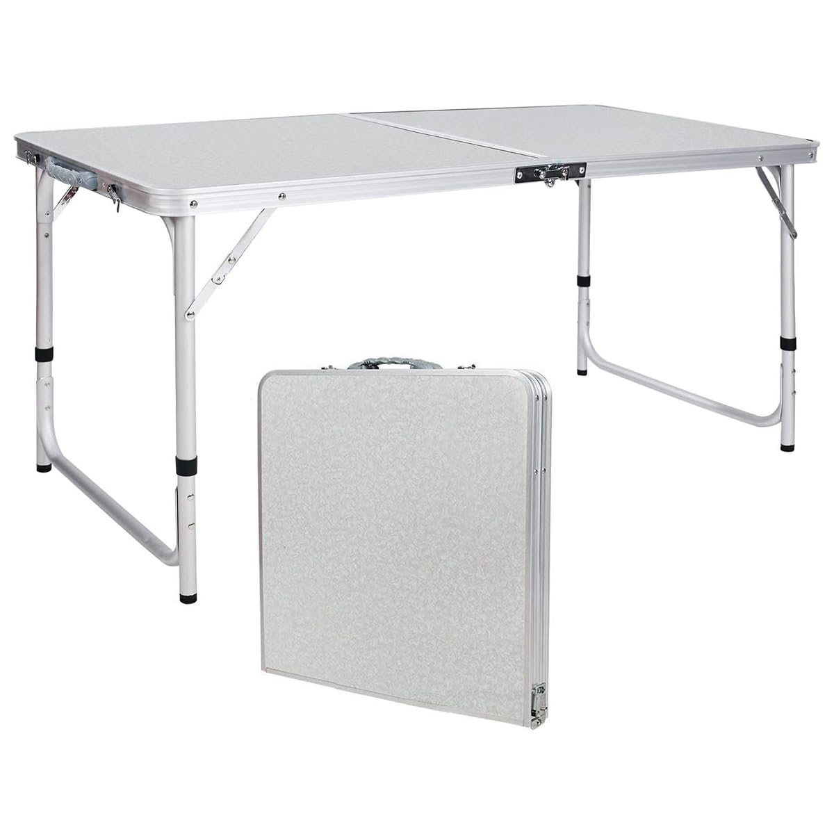 Redcamp heavy-duty aluminum table, assembled for a stable outdoor dining surface.