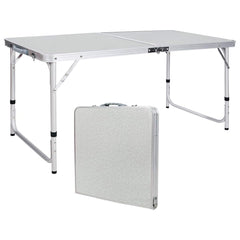 Redcamp heavy-duty aluminum table, assembled for a stable outdoor dining surface.