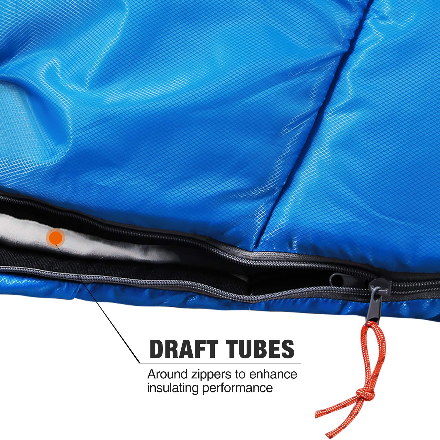 REDCAMP Kids Mummy Sleeping Bag blue storage bag for easy transport