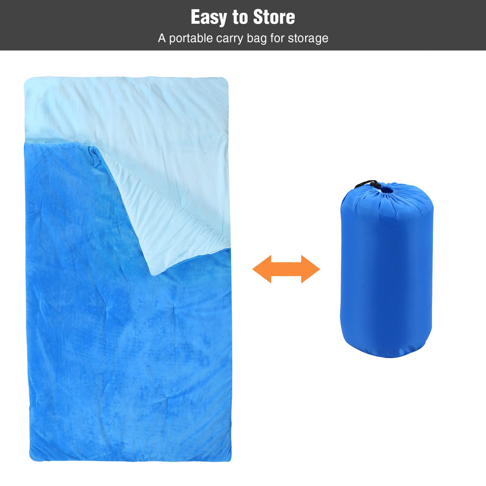 REDCAMP kids sleeping bag blue compact pack for easy travel