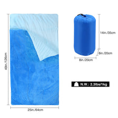 REDCAMP kids sleeping bag blue folded storage bag demonstrates compact travel convenience