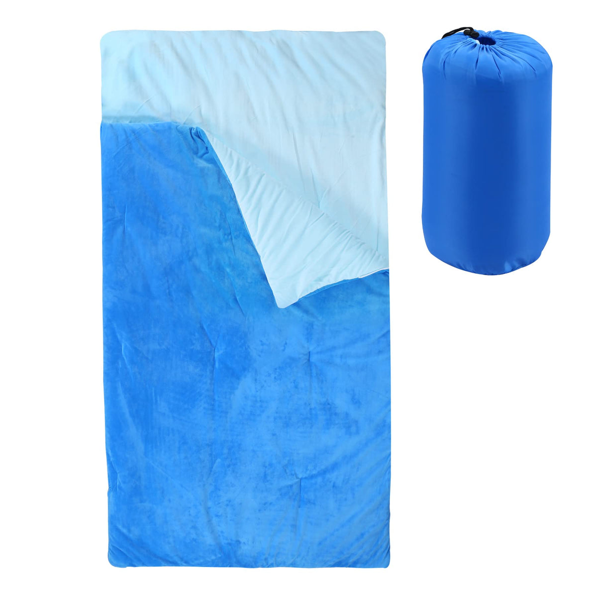 REDCAMP kids sleeping bag blue open shows cozy warmth for outdoor adventures