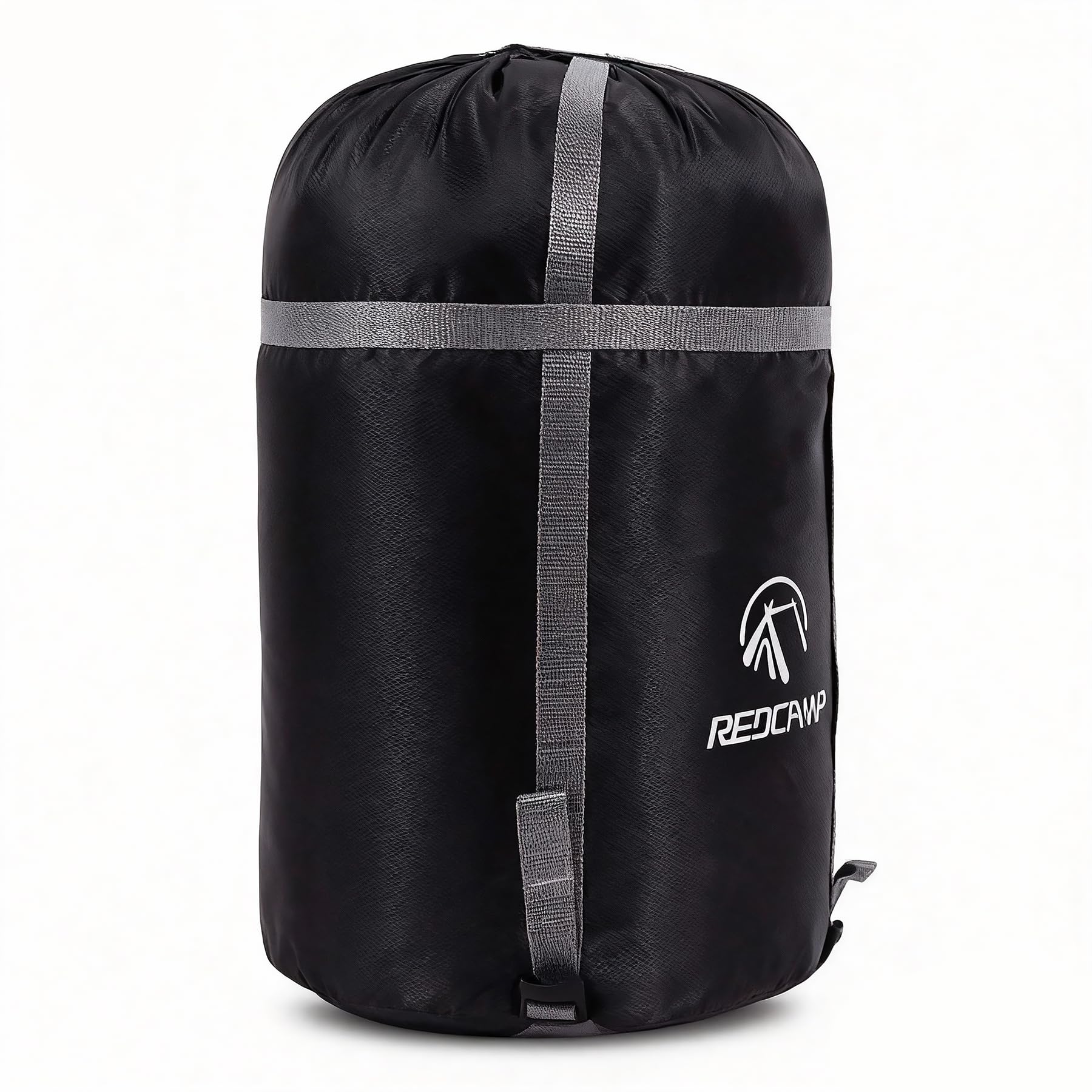 REDCAMP L sleeping bag stuff sack closed for compact, organized travel.