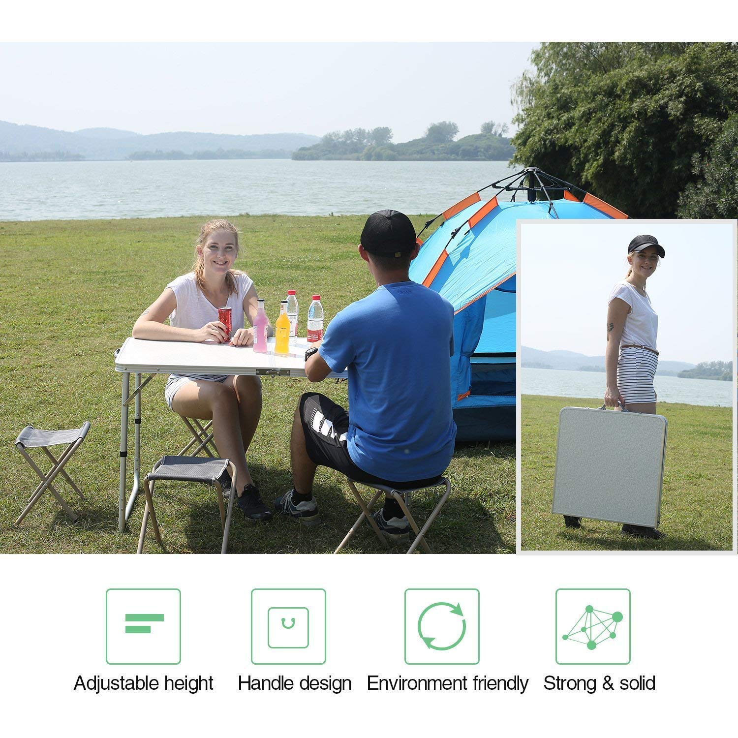 Redcamp lightweight table ideal for travel and outdoor events.