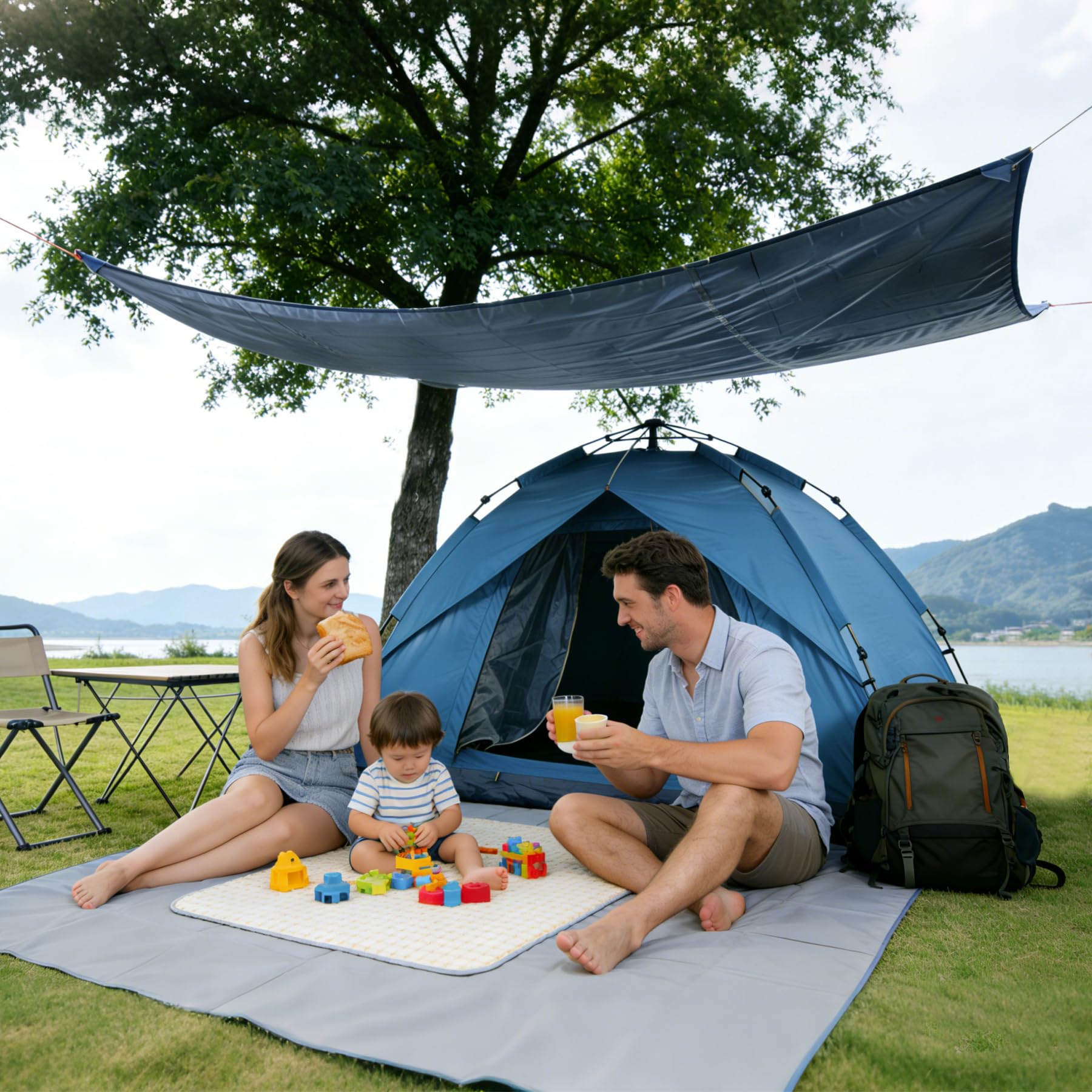 REDCAMP lightweight tarp doubles as portable sunshade