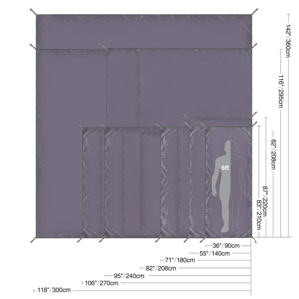 REDCAMP multi-purpose tarp used as sun canopy for outdoor shade
