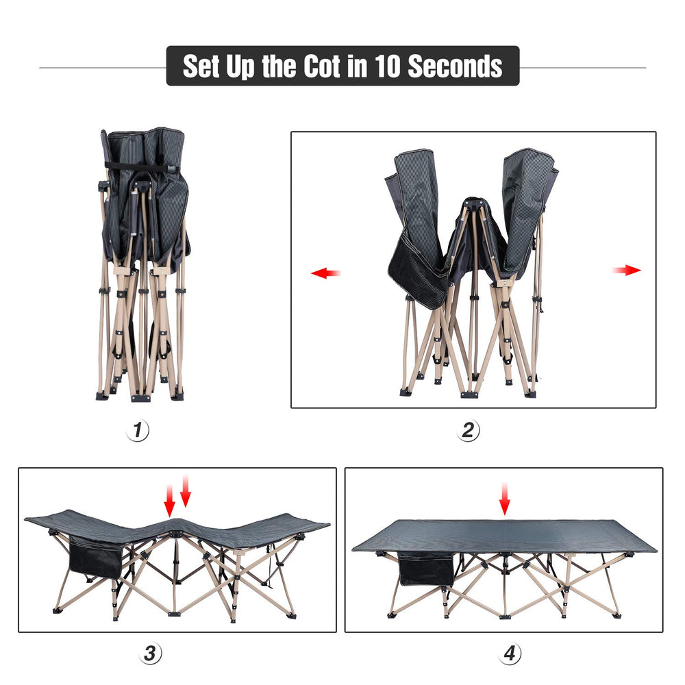 REDCAMP 500–600 lb capacity cot ideal for outdoor adventures and family use.