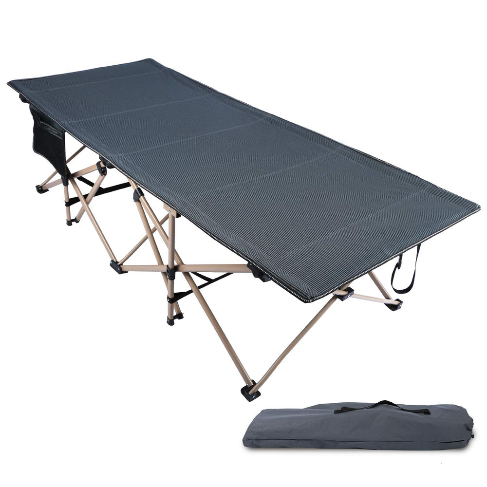 REDCAMP oversized camping cot green extended for extra length and comfortable sleep outdoors.