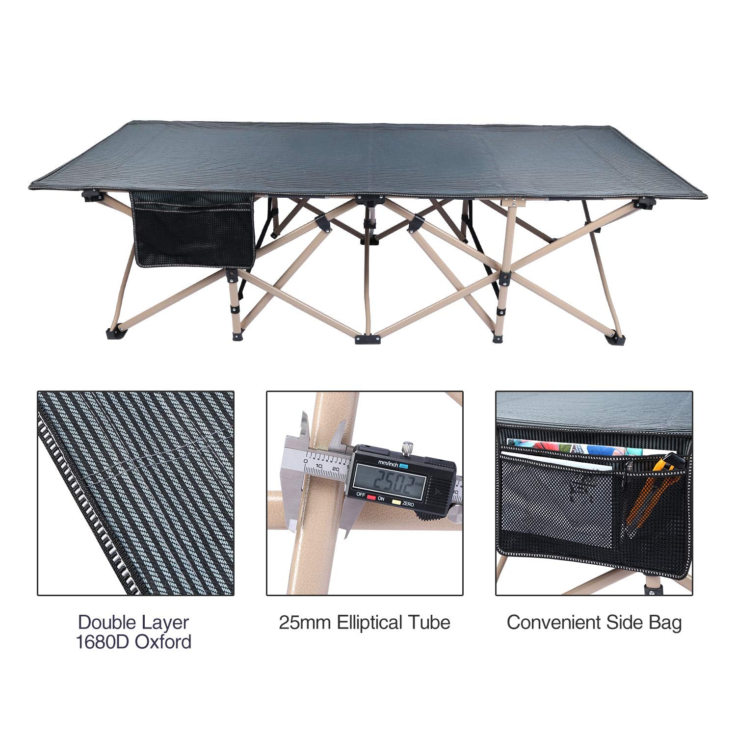 REDCAMP oversized cot doubles as office guest bed or backyard lounge.
