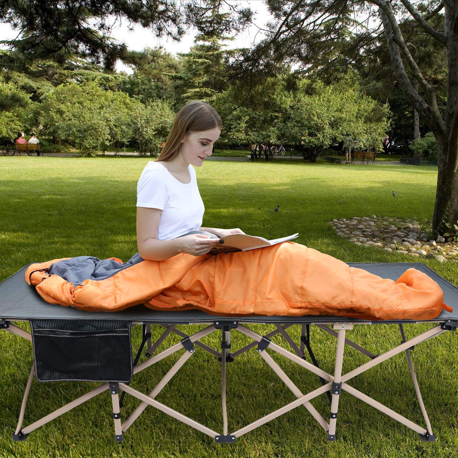 REDCAMP compatible with mattress pad or sleeping bag for year-round comfort.