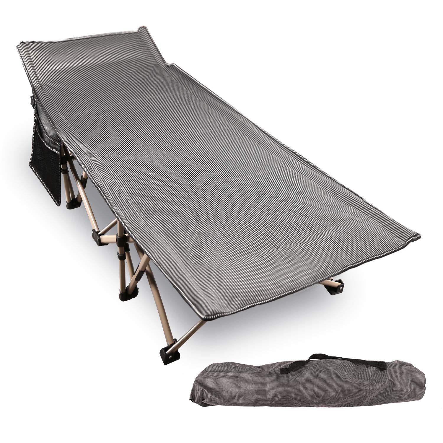 REDCAMP Oversized Cot folding setup for quick outdoor rest and comfort
