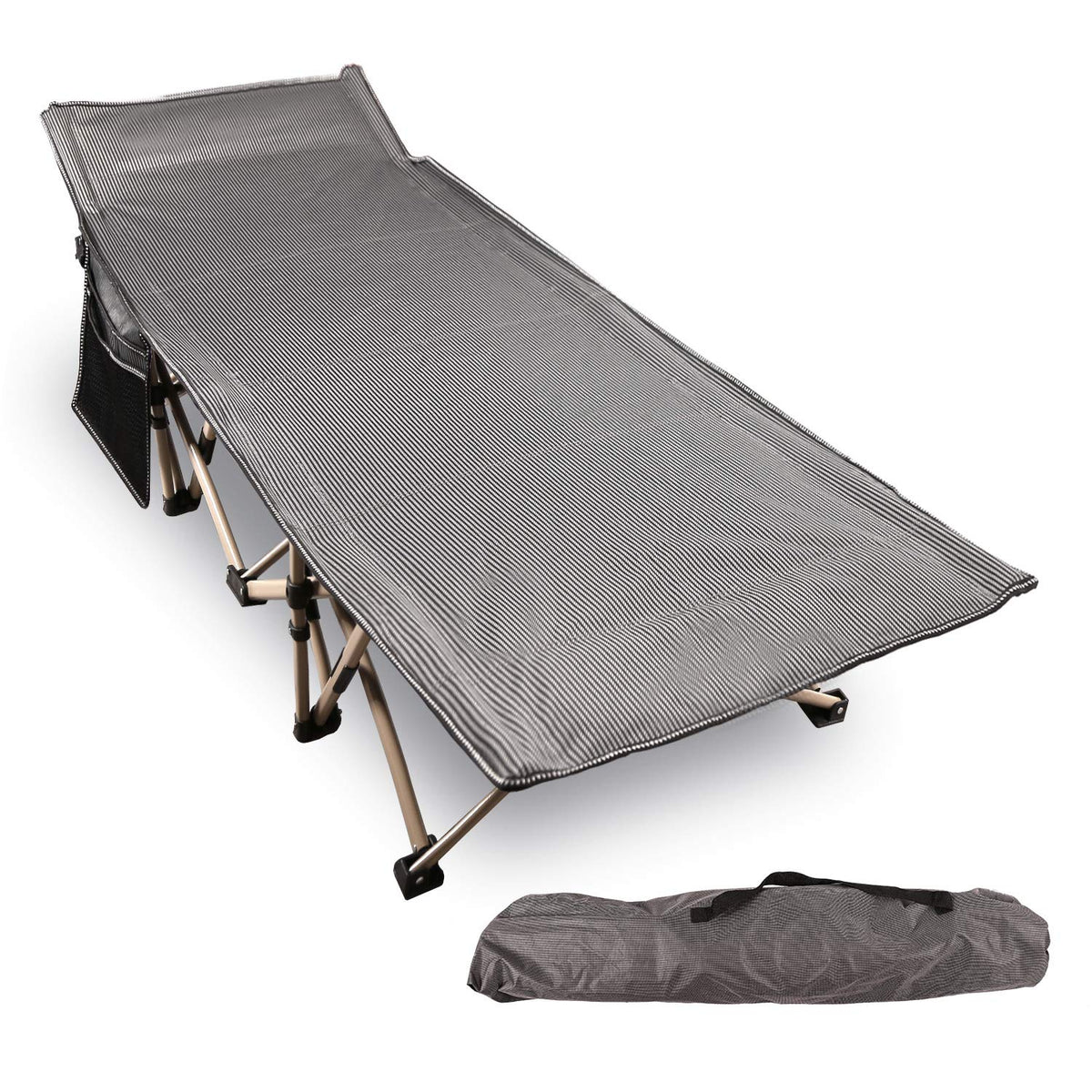 REDCAMP Oversized Cot folding setup for quick outdoor rest and comfort