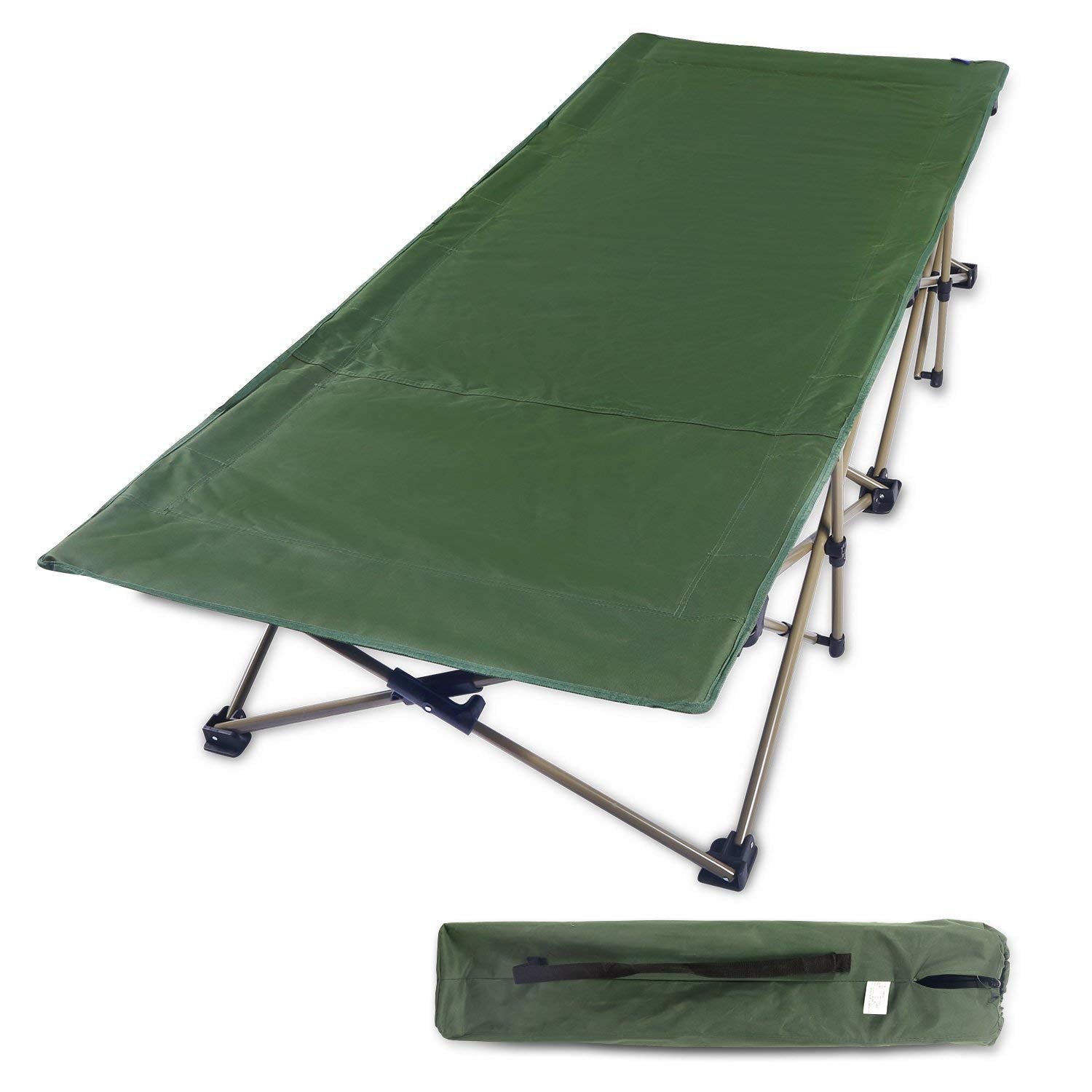 REDCAMP oversized cot green setup for quick outdoor or indoor comfort
