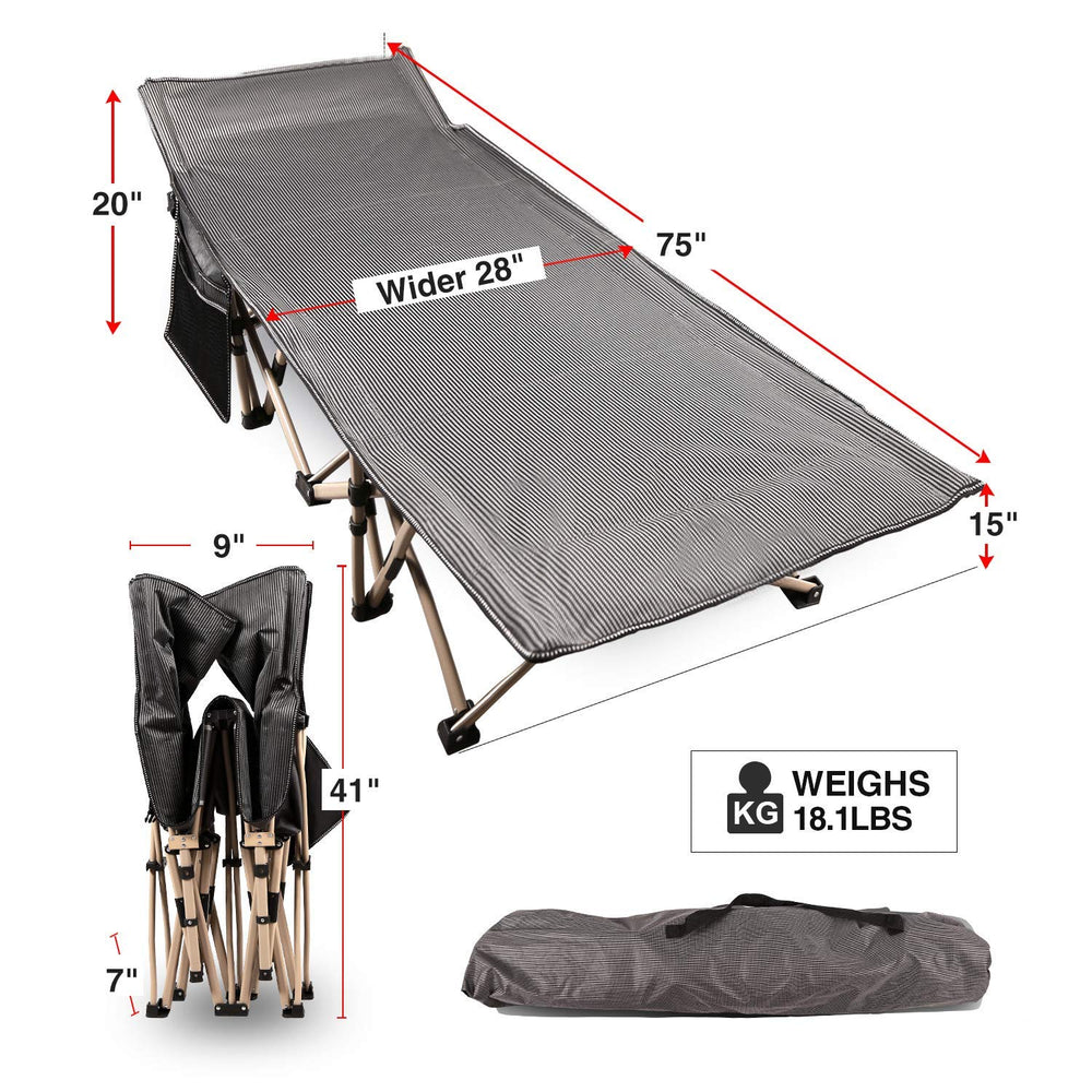 REDCAMP storage bag keeps cot compact and ready for travel