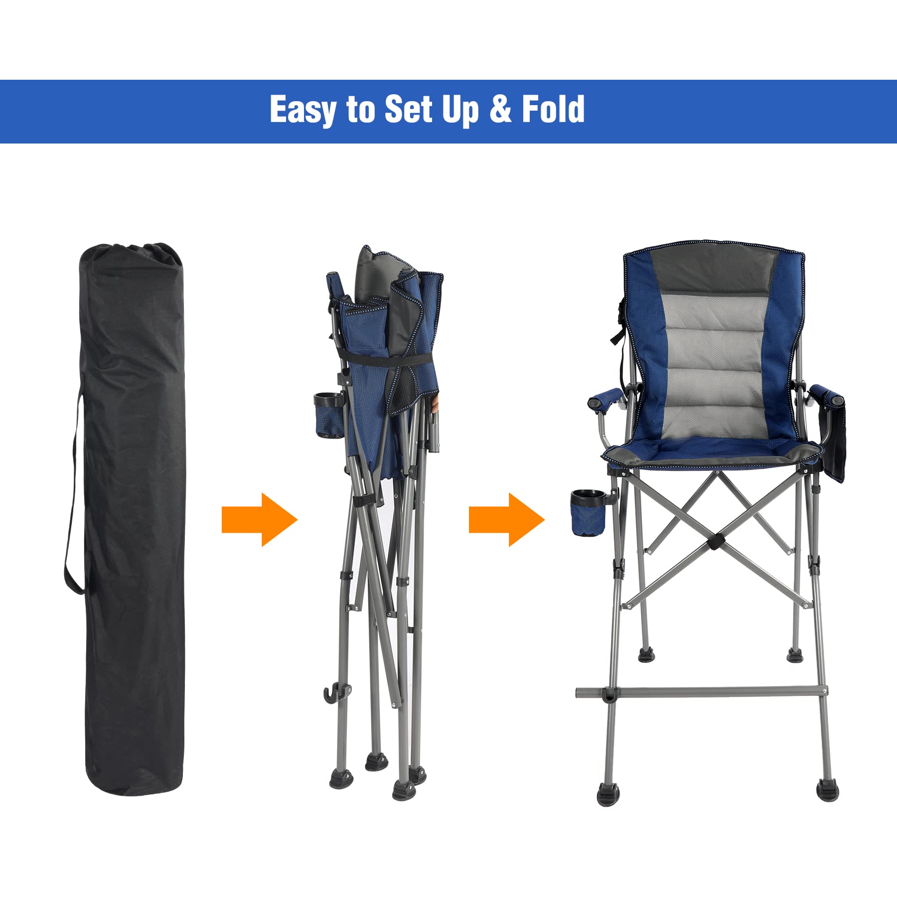 REDCAMP chair padded armrests and footrest for relaxation